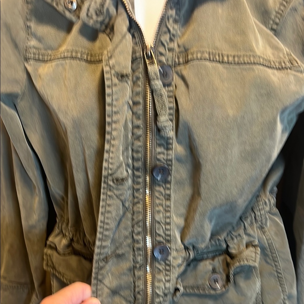 Lucky Brand Women’s Utility Jacket Green Zip and Button Size Small - Picture 2 of 11